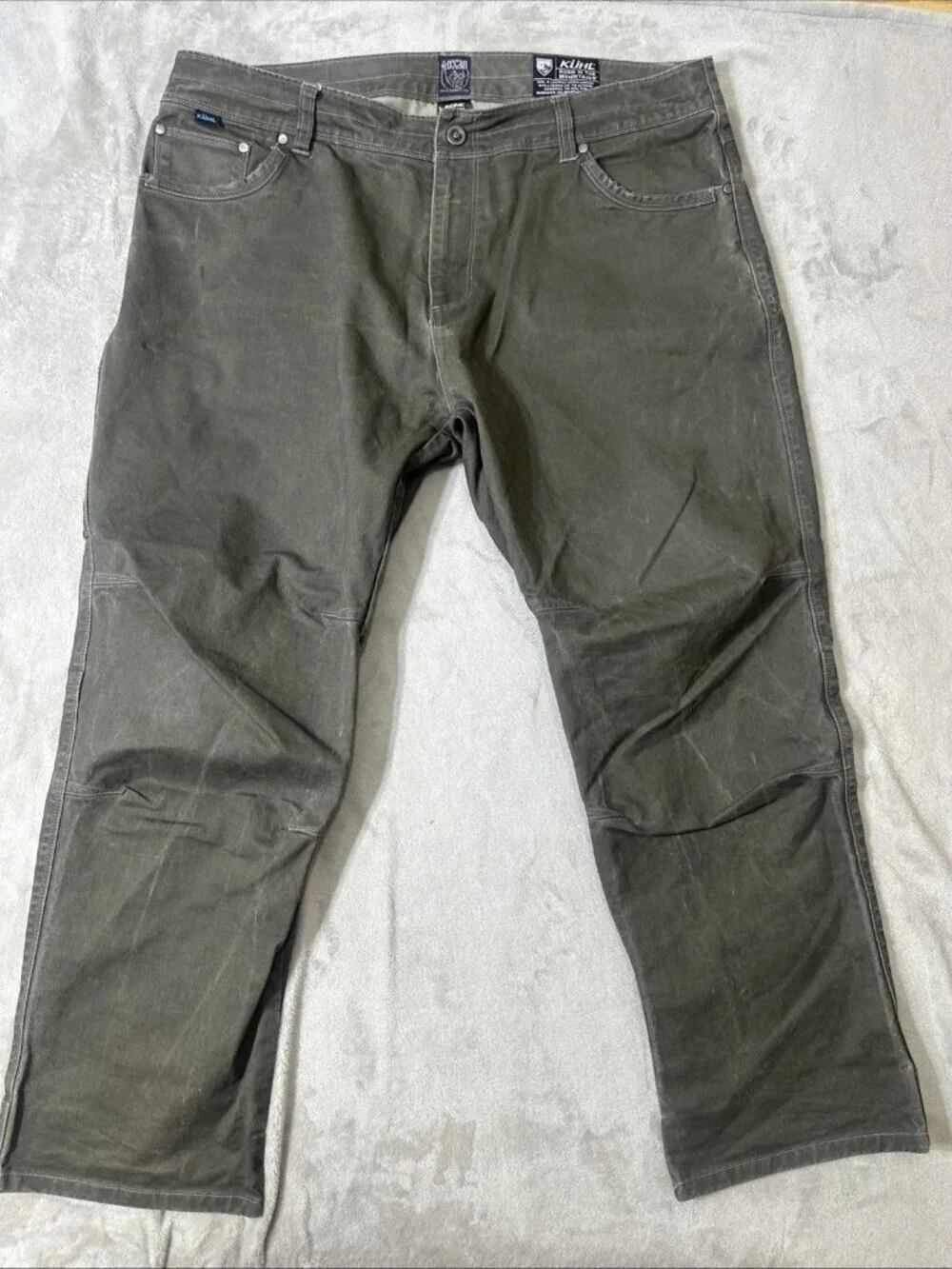 Kuhl rydr pants mens 40x30 gray canvas hiking workwear rugged outdoor